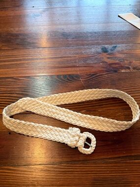 Woven Braided Belt in Cream